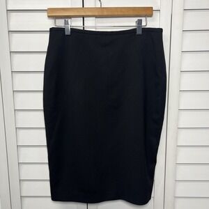 Brooks Brothers Tollegno Italy 100% Wool Lined Slit Pencil Skirt Size 6 Black